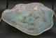 Vintage MCM Murano Glass Bowl Light Blue withGold Swirls 16.5