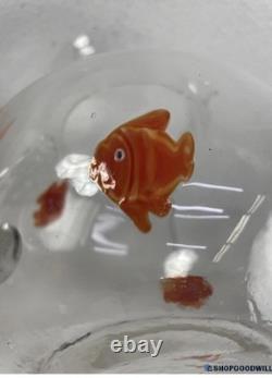 Vintage MCM Murano Hand-Blown Glass Goldfish Pitcher