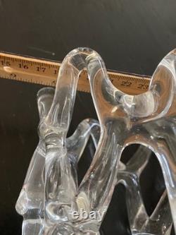 Vintage MCM Murano Lattice Woven Art Glass vase Made in Italy Hand-Blown 20