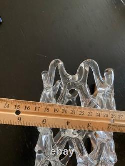 Vintage MCM Murano Lattice Woven Art Glass vase Made in Italy Hand-Blown 20