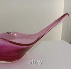 Vintage MCM Murano Pink Lip Hand Blown Glass Bowl