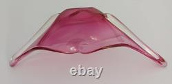 Vintage MCM Murano Pink Lip Hand Blown Glass Bowl