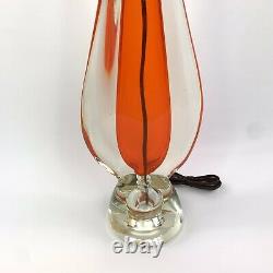 Vintage MCM Murano Teardrop Glass Accent Lamp Mid Century Modern Italy Handblown