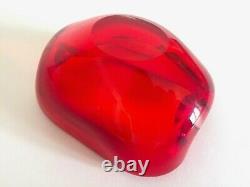 Vintage MID Century Modern Murano Italian Hand Blown Art Glass Red Ashtray Bowl