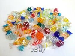 Vintage MID Century Modern Murano Italy Hand Blown Art Glass Candies 52 Pc Set