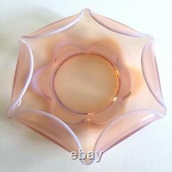 Vintage MID Century Modernist Blush Light Pink Hand Blown Murano Art Glass Bowl