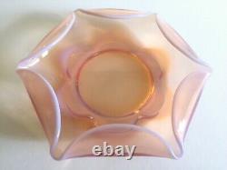 Vintage MID Century Modernist Blush Light Pink Hand Blown Murano Art Glass Bowl