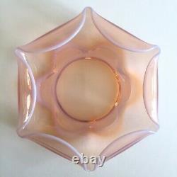 Vintage MID Century Modernist Blush Light Pink Hand Blown Murano Art Glass Bowl