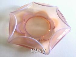 Vintage MID Century Modernist Blush Light Pink Hand Blown Murano Art Glass Bowl