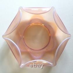 Vintage MID Century Modernist Blush Light Pink Hand Blown Murano Art Glass Bowl