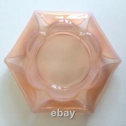 Vintage MID Century Modernist Blush Light Pink Hand Blown Murano Art Glass Bowl