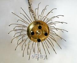 Vintage MURANO 3-Tier Italy Hand-blown Glass Flowers Chandelier Brass Pendant