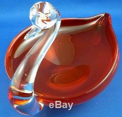 Vintage MURANO ART GLASS 19cm Handcrafted SWAN Dish VG Collectable Australia