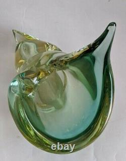 Vintage MURANO GLASS SHELL VASE BOWL ALFREDO BARBINI