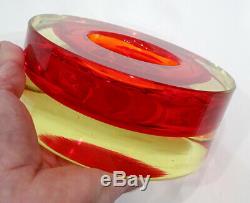 Vintage MURANO Glass MID-CENTURY MODERN Uranium Vaseline CENEDESE SOMMERSO Bowl