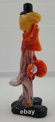 Vintage MURANO Hand Blown Glass Art Clown Figurine Made in Italy Circuses