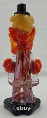 Vintage MURANO Hand Blown Glass Art Clown Figurine Made in Italy Circuses