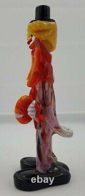 Vintage MURANO Hand Blown Glass Art Clown Figurine Made in Italy Circuses