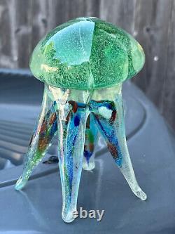 Vintage MURANO Italy Hand Blown Art Glass Jellyfish Paperweight Sculpture