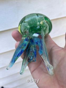 Vintage MURANO Italy Hand Blown Art Glass Jellyfish Paperweight Sculpture