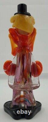 Vintage MURANO Large Glass Art Clown Figurine Made in Italy Circuses Hand Blown