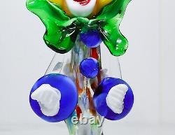 Vintage MURANO Venetian Italy Hand-Blown Glass Colorful Circus Clown Figurine