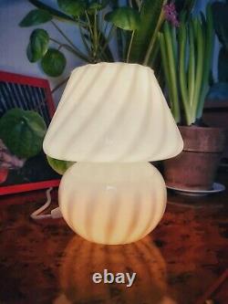 Vintage MUSHROOM TABLE LAMP VETRI MURANO Glass design 70s Lampada Fungo, Italy