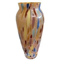 Vintage Maestri Vetral Murano Lrg 15 Vase Italy Hand Blown Art Glass Multicolor