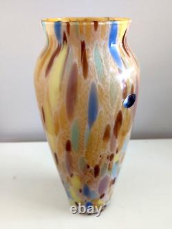 Vintage Maestri Vetral Murano Lrg 15 Vase Italy Hand Blown Art Glass Multicolor