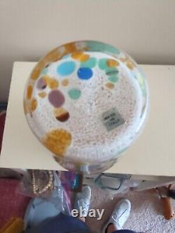 Vintage Maestri Vetral Murano Lrg 15 Vase Italy Hand Blown Art Glass Multicolor