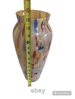 Vintage Maestri Vetral Murano Lrg 15 Vase Italy Hand Blown Art Glass Multicolor