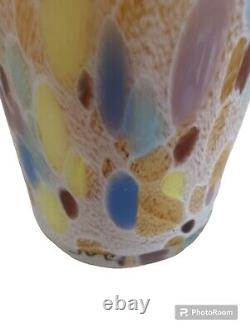 Vintage Maestri Vetral Murano Lrg 15 Vase Italy Hand Blown Art Glass Multicolor