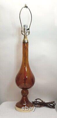 Vintage Mid-Century Modern Murano Style Table Lamp Light Hand Blown Art Glass
