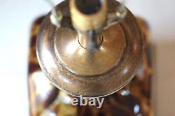Vintage Mid Century Modern Table Lamp Murano Tortoise Shell Hand Blown Glass