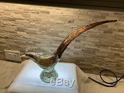 Vintage Mid-Century Murano Glass Pheasant Bird