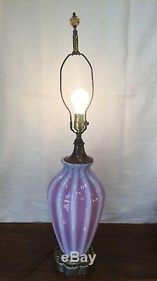 Vintage Mid-Century Venetian MURANO RED & WHITE Glass Table Lamp