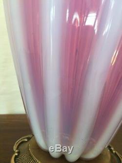 Vintage Mid-Century Venetian MURANO RED & WHITE Glass Table Lamp