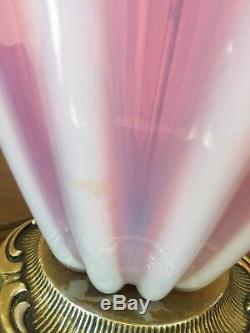 Vintage Mid-Century Venetian MURANO RED & WHITE Glass Table Lamp