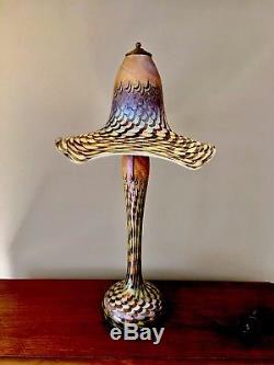 Vintage Mid-century Hand-blown MURANO GLASS Art Table Lamp & GLASS Shade