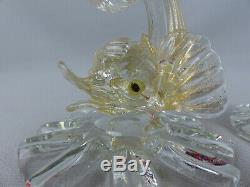 Vintage MidCentury AVEM Murano Handblown Venetian Art Glass Dolphin Candlesticks