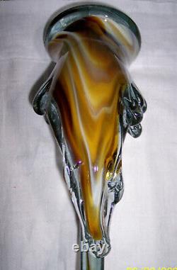 Vintage Murano 18-1/2 Hand Blown Multicolored Art Glass Figurine Swan