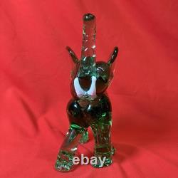 Vintage Murano 6.5 Elephant Manganese Glass / Green / Hand Blown / Large Figure