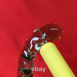 Vintage Murano 6.5 Elephant Manganese Glass / Green / Hand Blown / Large Figure