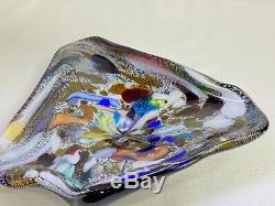 Vintage Murano AVEM Tutti Frutti Amethyst Ashtray/Bowl Large Heavy c1950's MCM