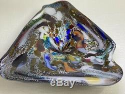 Vintage Murano AVEM Tutti Frutti Amethyst Ashtray/Bowl Large Heavy c1950's MCM