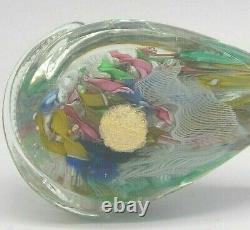 Vintage Murano AVeM label scrambled latticino glass baleen whale sculpture