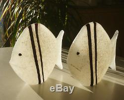 Vintage Murano Art Glass Angelfish Sculpture Pair Post Mid Century