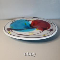 Vintage Murano Art Glass Charger 17 OS Plate Hand-Blown Centerpiece Platter