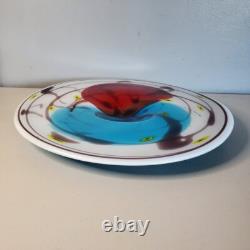 Vintage Murano Art Glass Charger 17 OS Plate Hand-Blown Centerpiece Platter