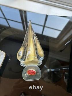Vintage Murano Art Glass Christmas Tree Gold Aventurine 9.5 Inches Tall
